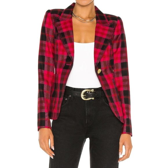 Smythe Patch Pocket Duchess Blazer in Pink Tartan - Picture 8 of 8